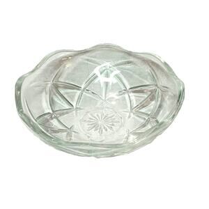 Vintage Small Bowl KIG Malaysia Clear round 4" Scalloped Mini Cut Glass Burst